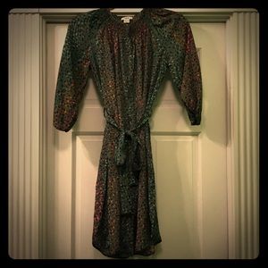 Bar lll 3/4 Sleeve Belted Button Up Shirt Dress EUC Size XS